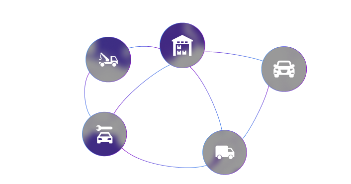 Outline map of Russia showing service coverage areas